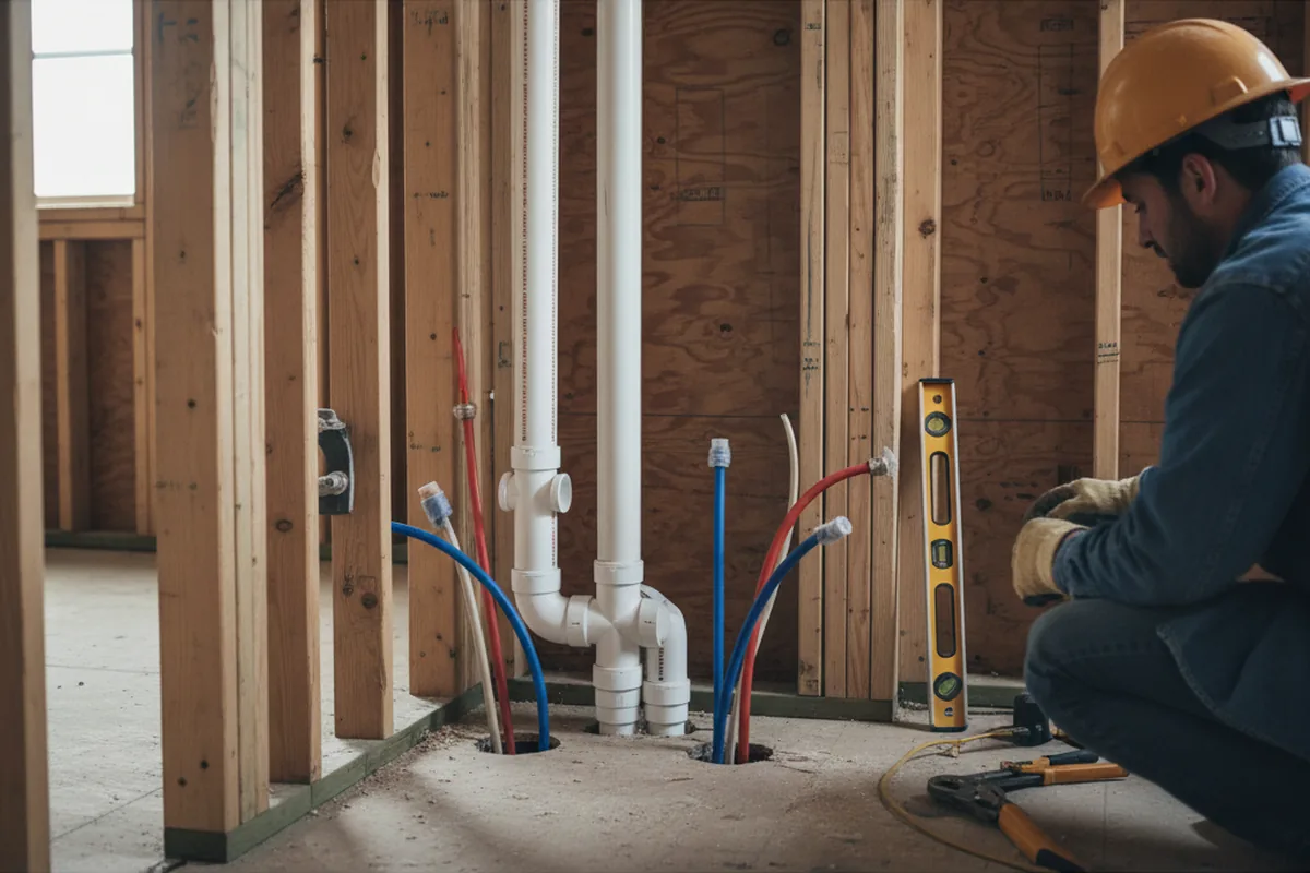 Drain and supply rough-in during Toilet Repair and Installation in East Kingston