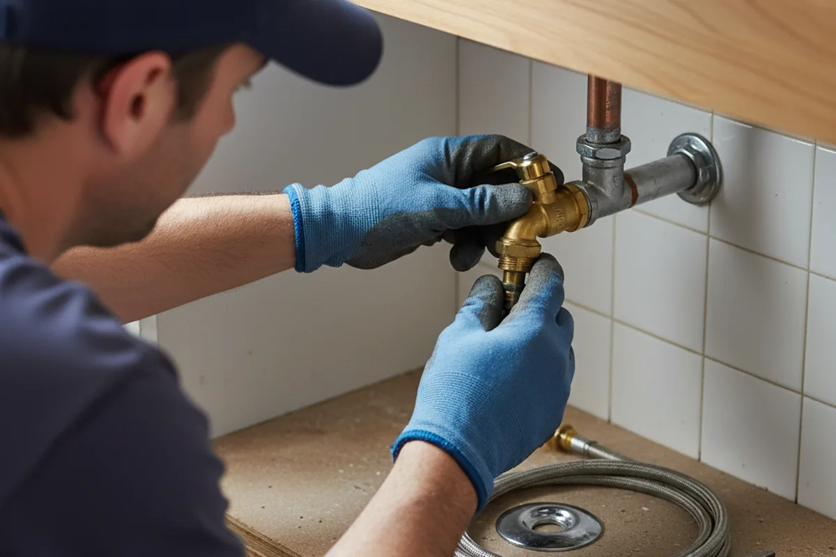 Shutoff valve and fitting work during Emergency Plumbing in East Kingston